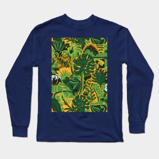 Green retro plant pattern Long Sleeve T-Shirt